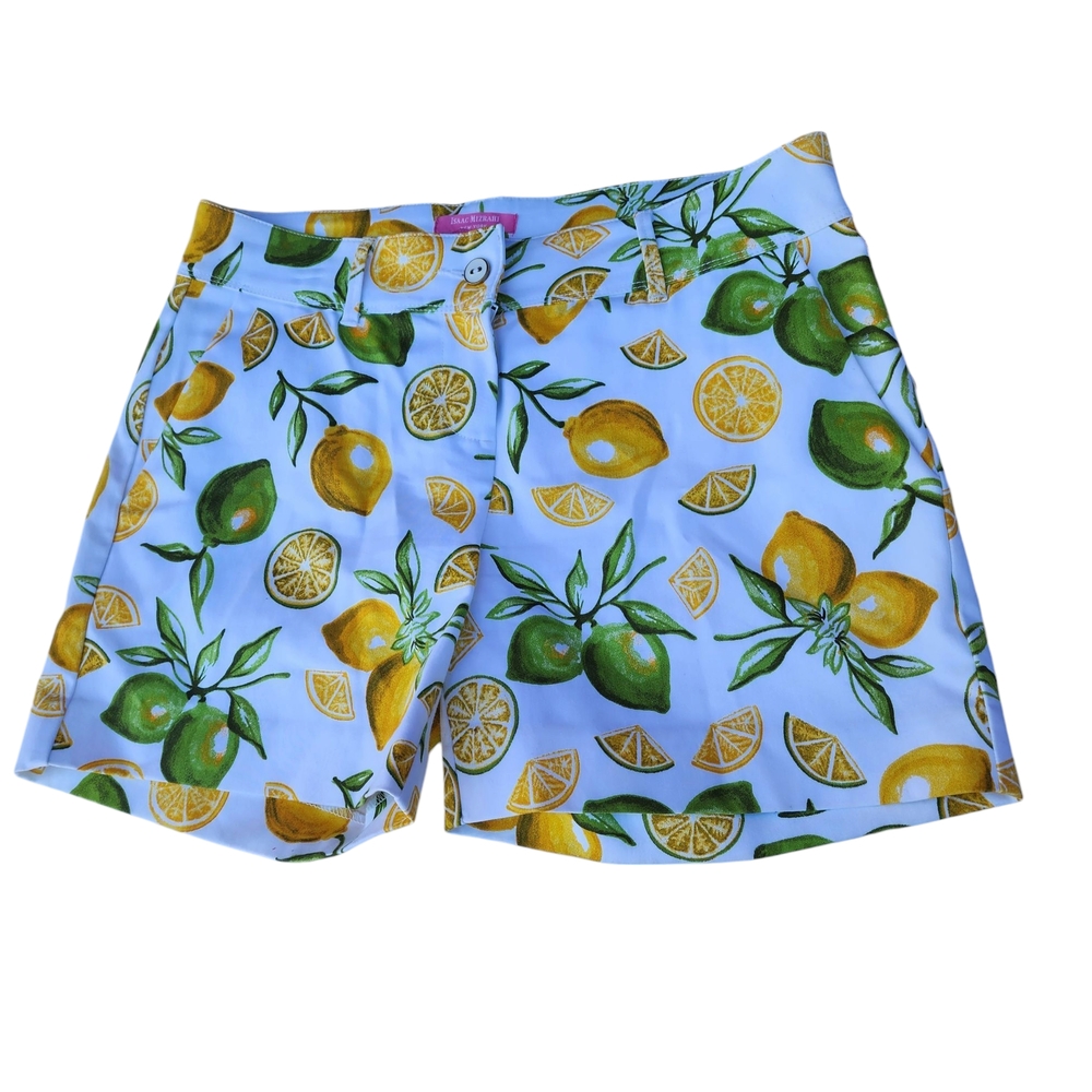 Isaac Mizrahi Lemon Print Women's Shorts - White and Yellow